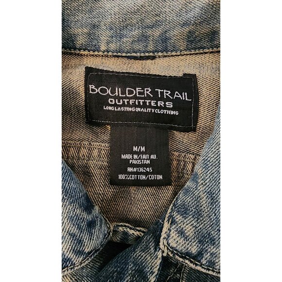 Boulder Trail Outfitters Womens Denim Jacket M/M Medium 100% Cotton Button-Up Cl - Picture 3 of 6